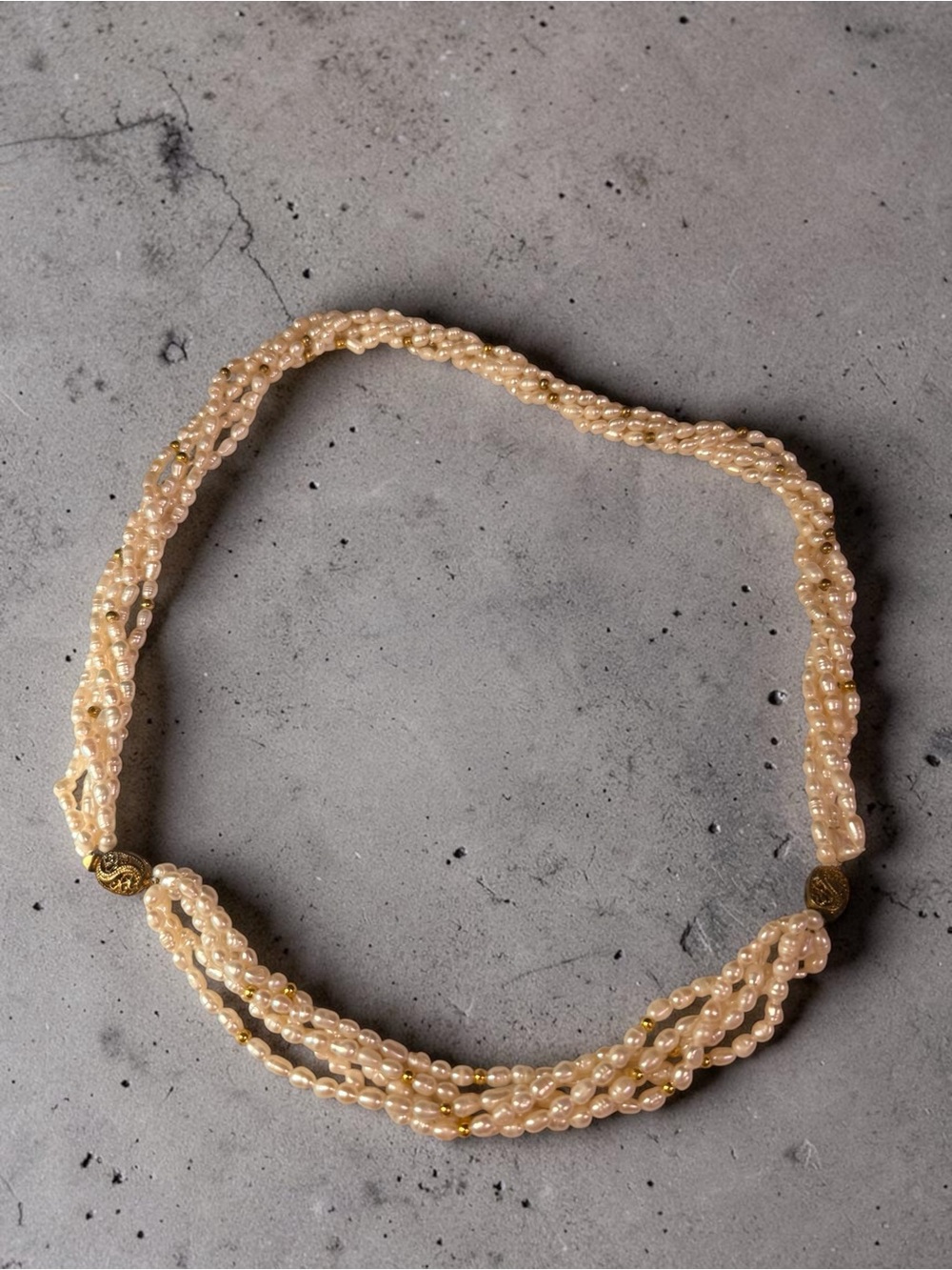 Vintage Ivory Pearl Beaded Twist Necklace - Women Jewelry